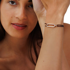 - DOUBLE OVAL diamond pavé rose gold