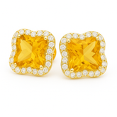 一 Gemstone Flower Earring Citrine
