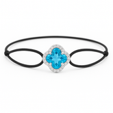 一 Gemstone Flower Diamonds Blue Topaz