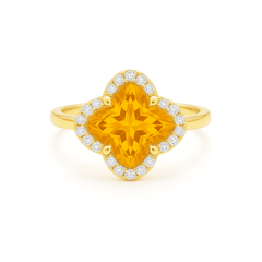 一 Gemstone Flower Ring Citrine