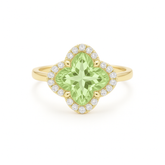 一 Gemstone Flower Ring Green Quartz