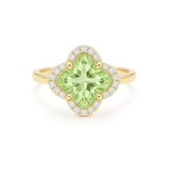 一 Gemstone Flower Ring Green Quartz