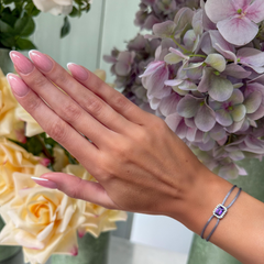 一 Gemstone Classic Amethist Diamond white Gold