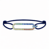 - DOUBLE OVAL gemstone pavé sapphire white gold