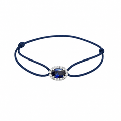 一 Gemstone Classic 'Blue Sapphire' Diamond White Gold