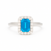 一 Gemstone Classic Ring Blue Topaz