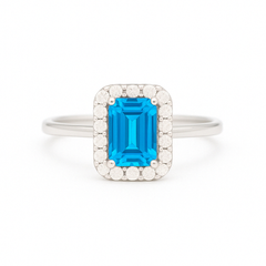 一 Gemstone Classic Ring Blue Topaz