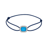 一 Gemstone Classic Blue Topaz Diamond White Gold