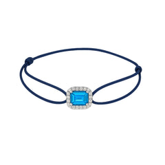 一 Gemstone Classic Blue Topaz Diamond White Gold