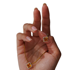 一 Gemstone Flower Ring Citrine