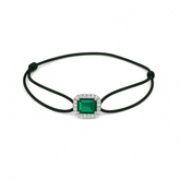 一 Gemstone Classic Green Agate Diamond White Gold