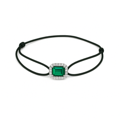 一 Gemstone Classic Green Agate Diamond White Gold