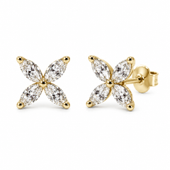 一 MARQUISE Diamond Earring yellow gold