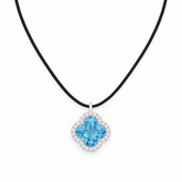 一 Gemstone Flower Necklace Blue Topaz