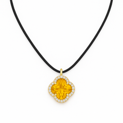 一 Gemstone Flower Necklace Citrine