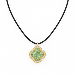 一 Gemstone Flower Necklace Green Quartz