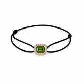 一 Gemstone Classic Olive Quartz Diamond Yellow Gold