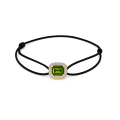 一 Gemstone Classic Olive Quartz Diamond Yellow Gold