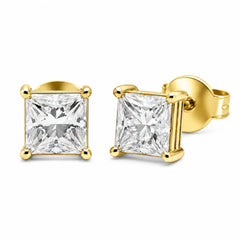 一 PRINCESS Diamond Earring yellow gold
