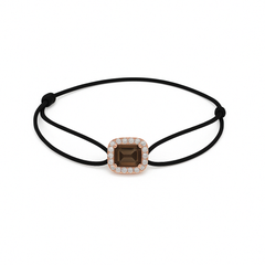 一 Gemstone Classic "Smoky" Quartz Diamond Rose Gold