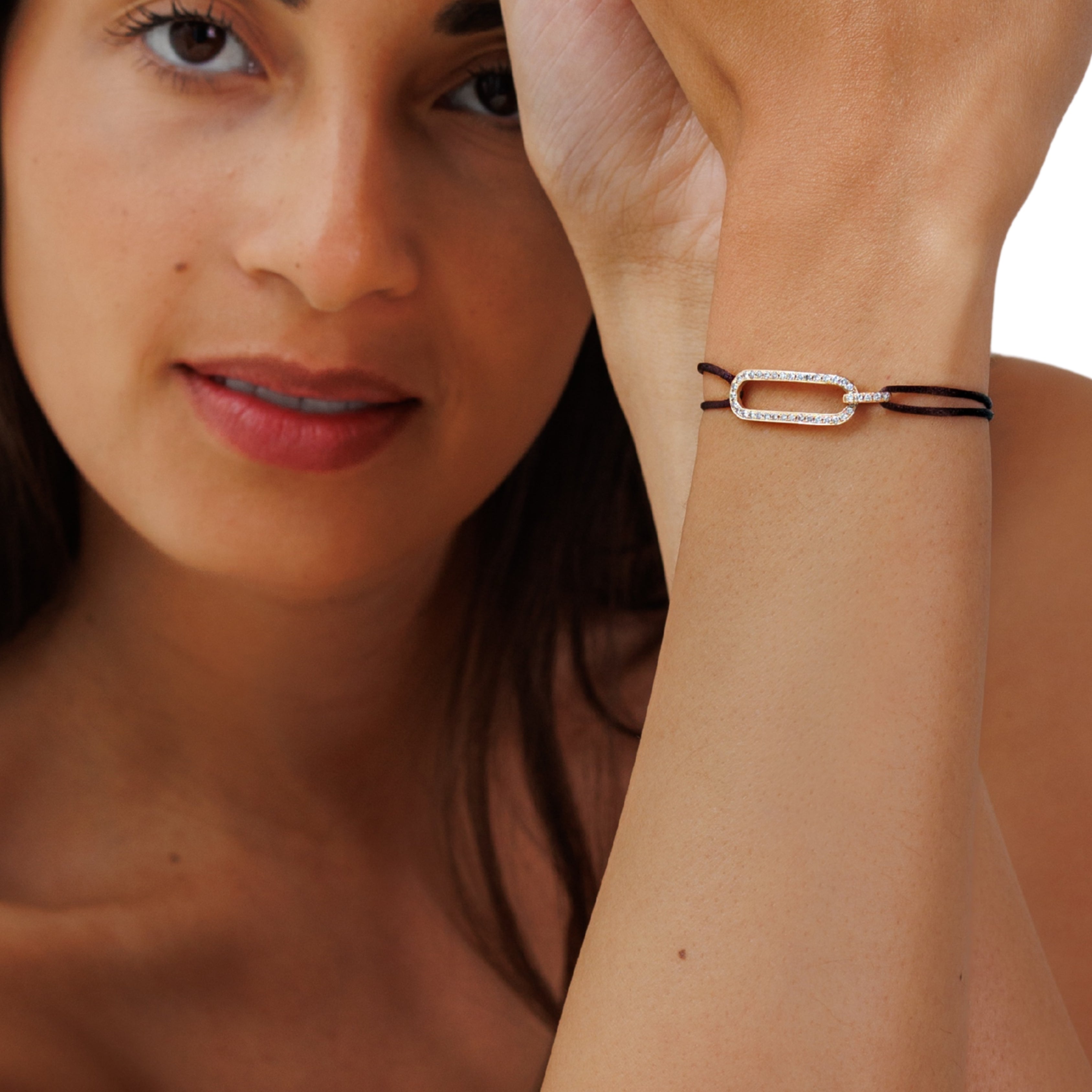- DOUBLE OVAL diamond pavé rose gold