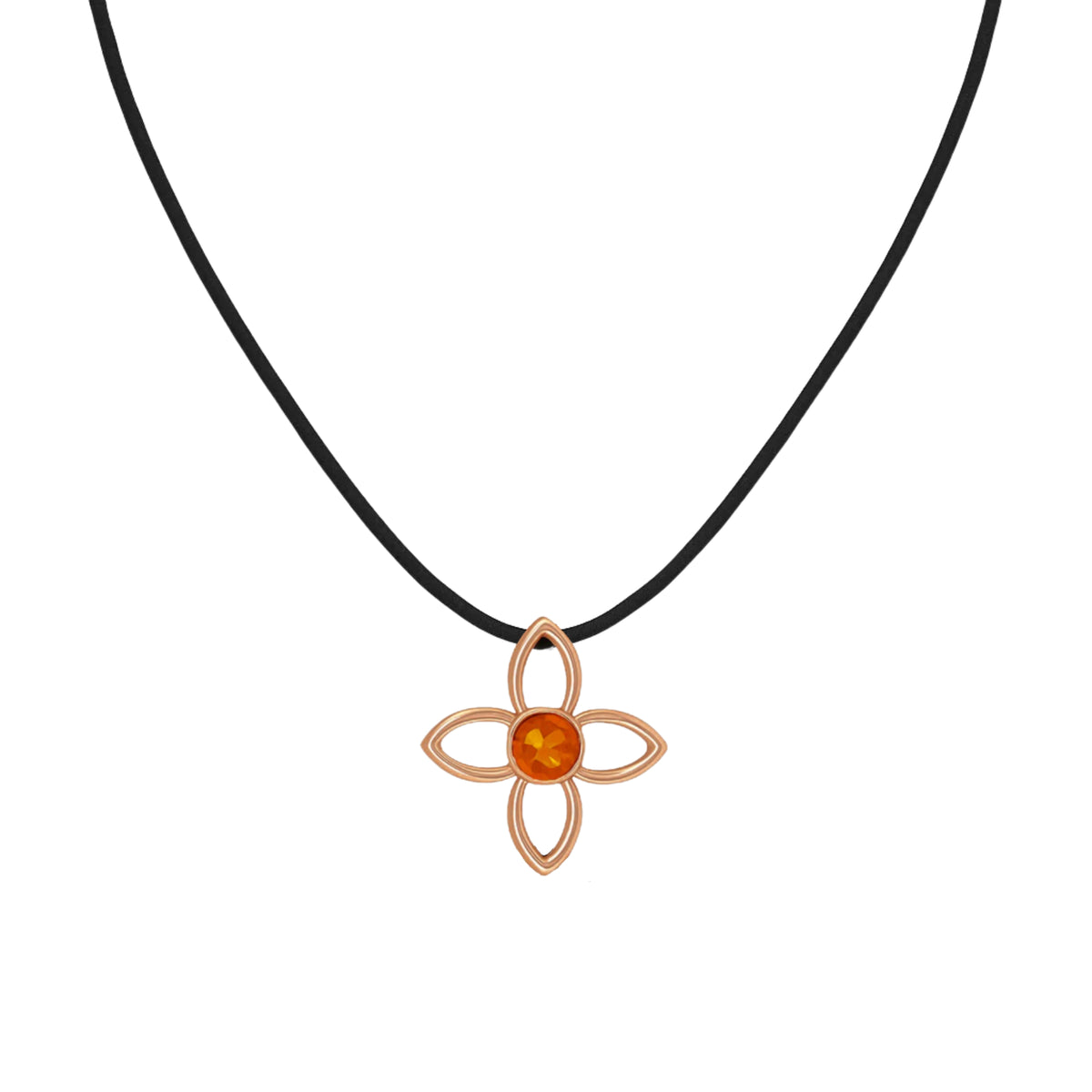 一 Clover 3D Gemstone Necklace