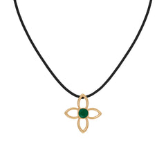一 Clover 3D Gemstone Necklace