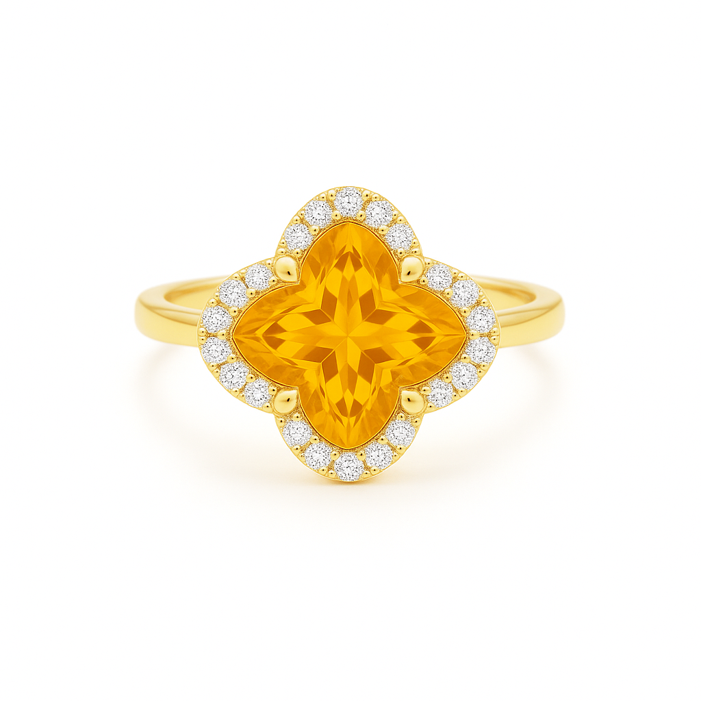 一 Ring Flower Citrine