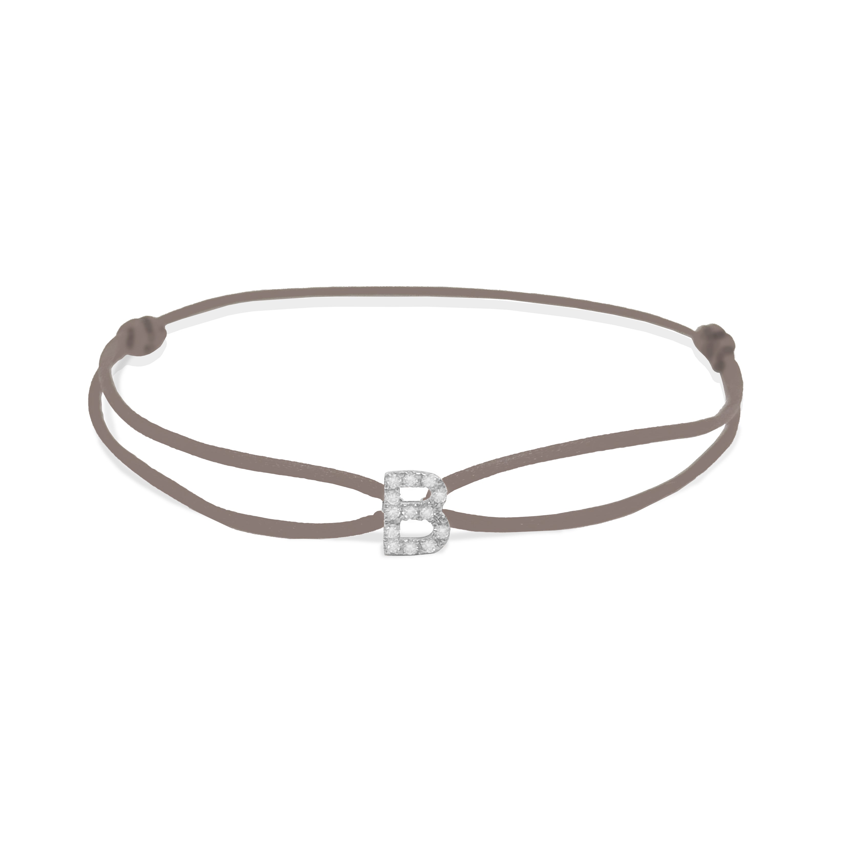 INITIAL diamond white gold