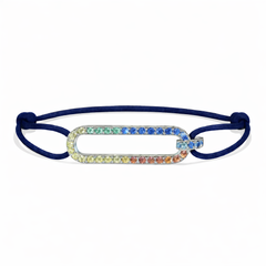 - DOUBLE OVAL gemstone pavé sapphire white gold