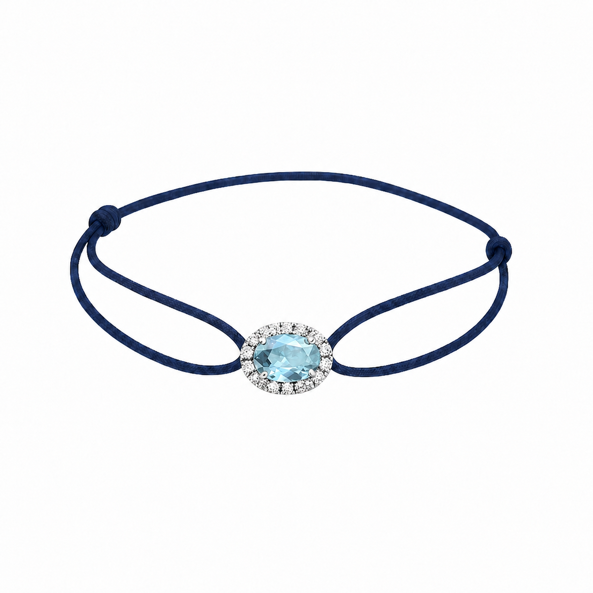 一 Gemstone Classic 'Aquamarine' Diamond White Gold