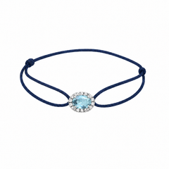 一 Gemstone Classic 'Aquamarine' Diamond White Gold