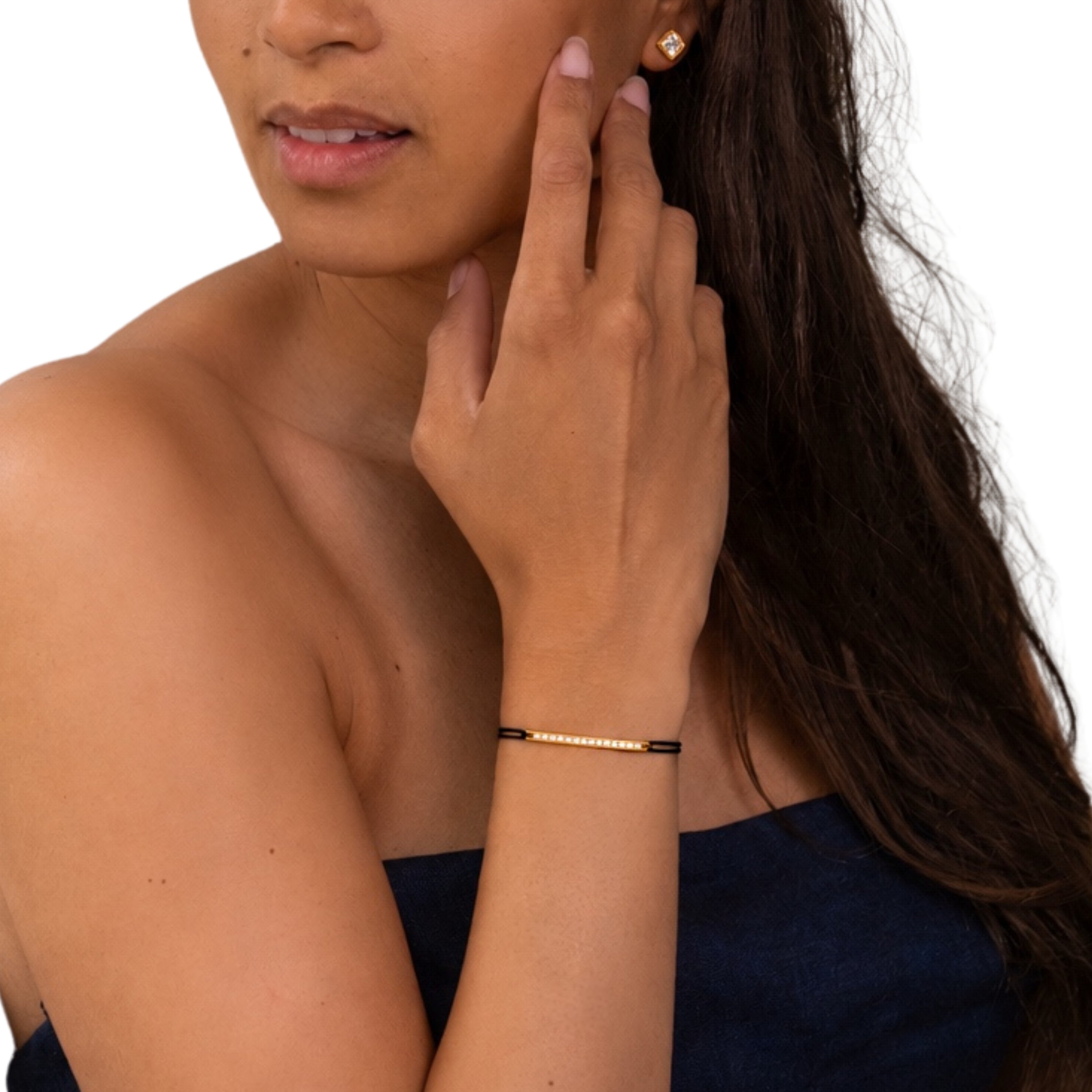 - BAR diamond pavé rose gold