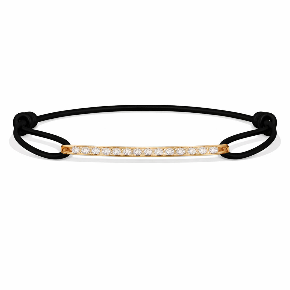 - BAR diamond pavé yellow gold