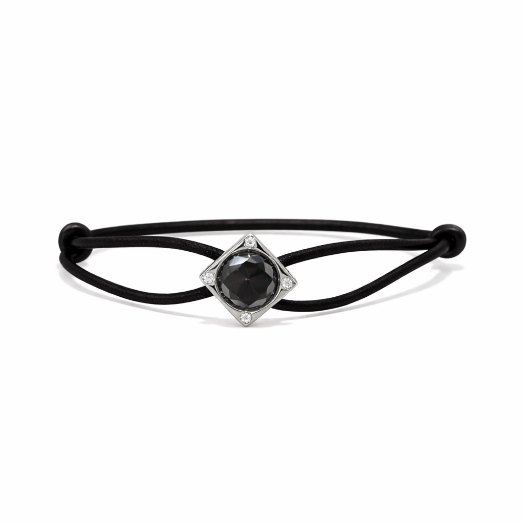CUBE XL black Moissanite white gold
