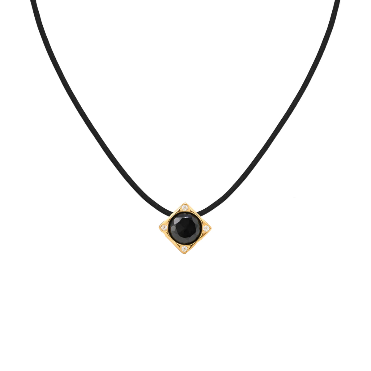 一 CUBE XL black Moissanite Necklace