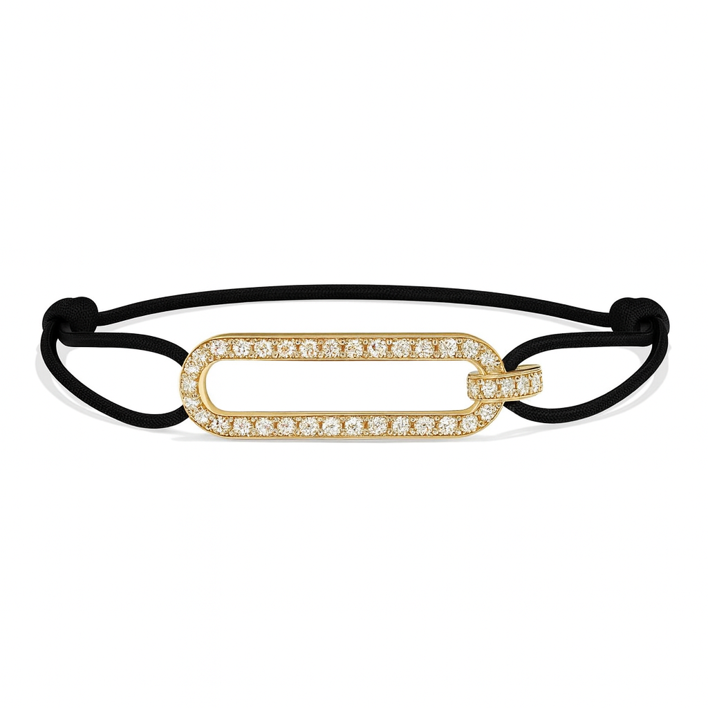 - DOUBLE OVAL diamond pavé yellow gold