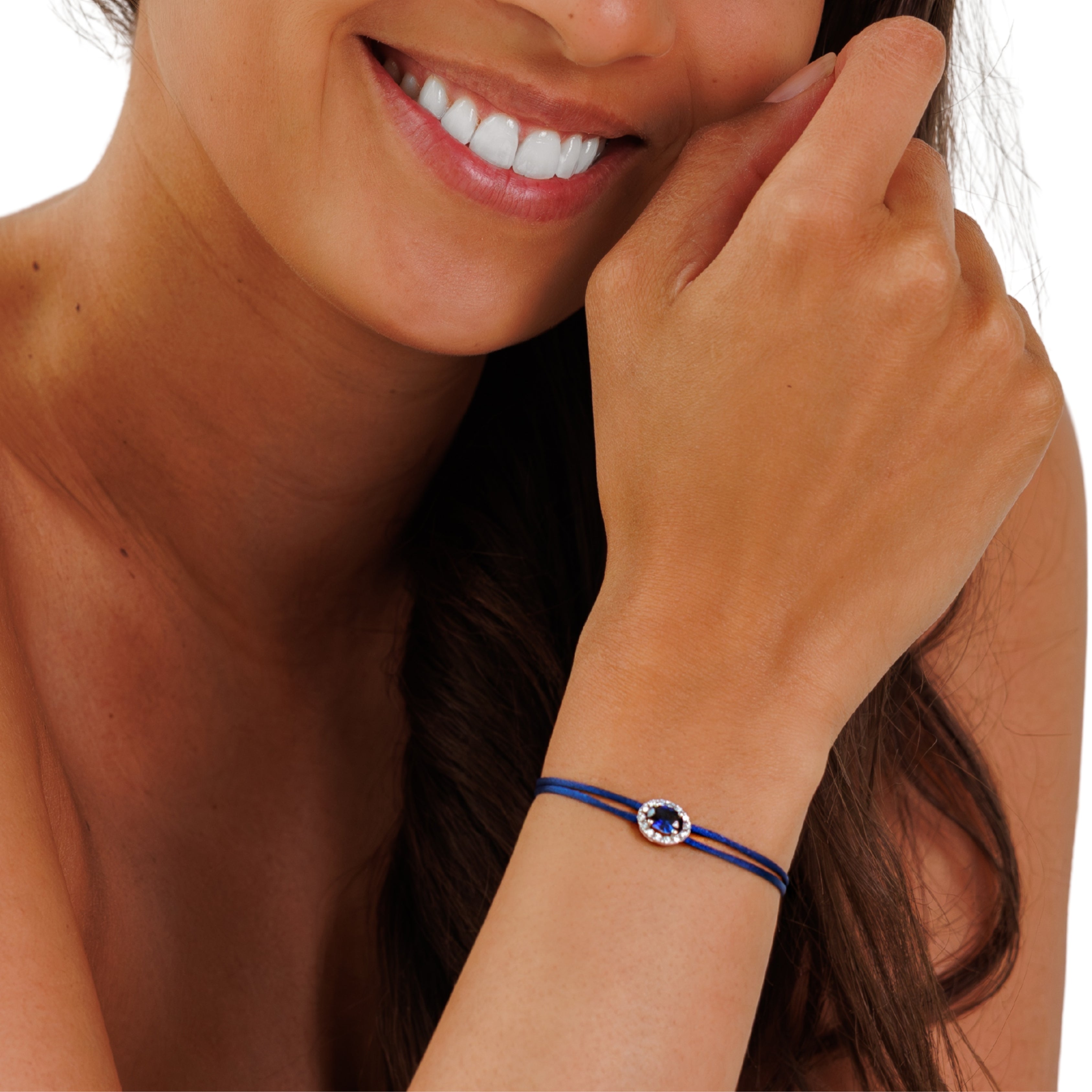 一 Gemstone Classic 'Blue Sapphire' Diamond White Gold