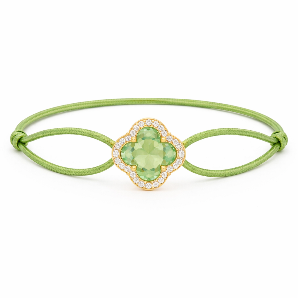一 Gemstone Flower Diamonds Green Quartz