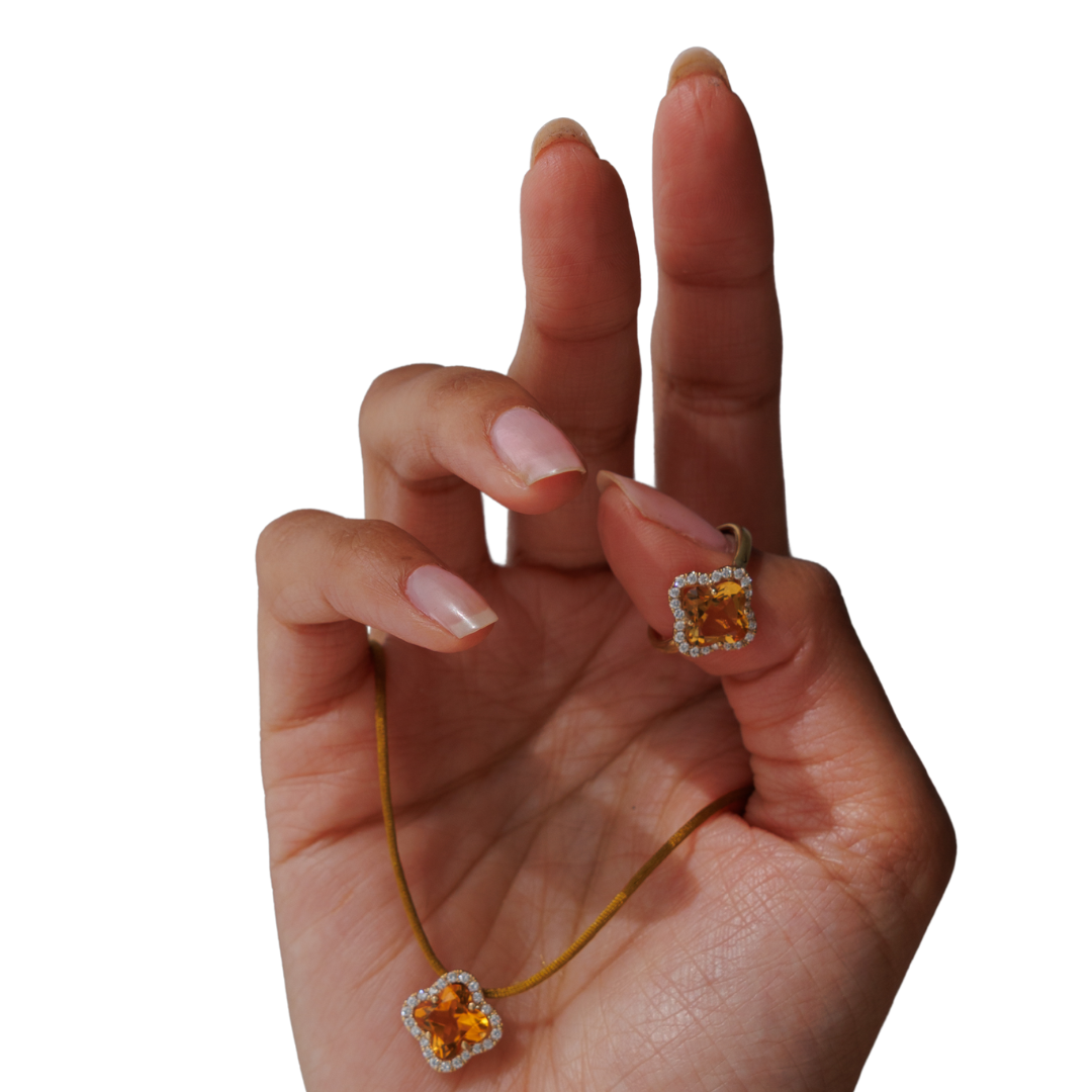 一 Ring Flower Citrine
