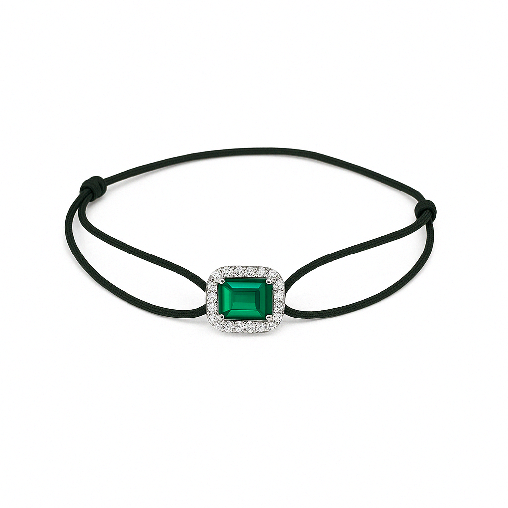 'Gemstone' Green Agate Diamond White Gold