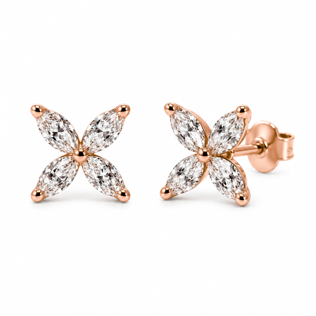 一 MARQUISE Diamond Earring rose gold