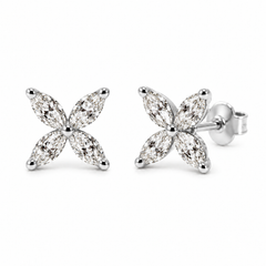 一 MARQUISE Diamond Earring white gold