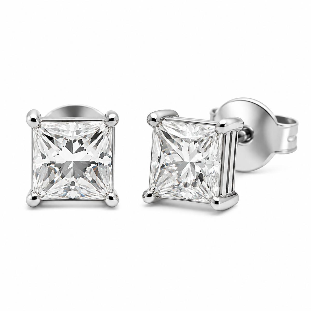 一 PRINCESS Diamond Earring white gold