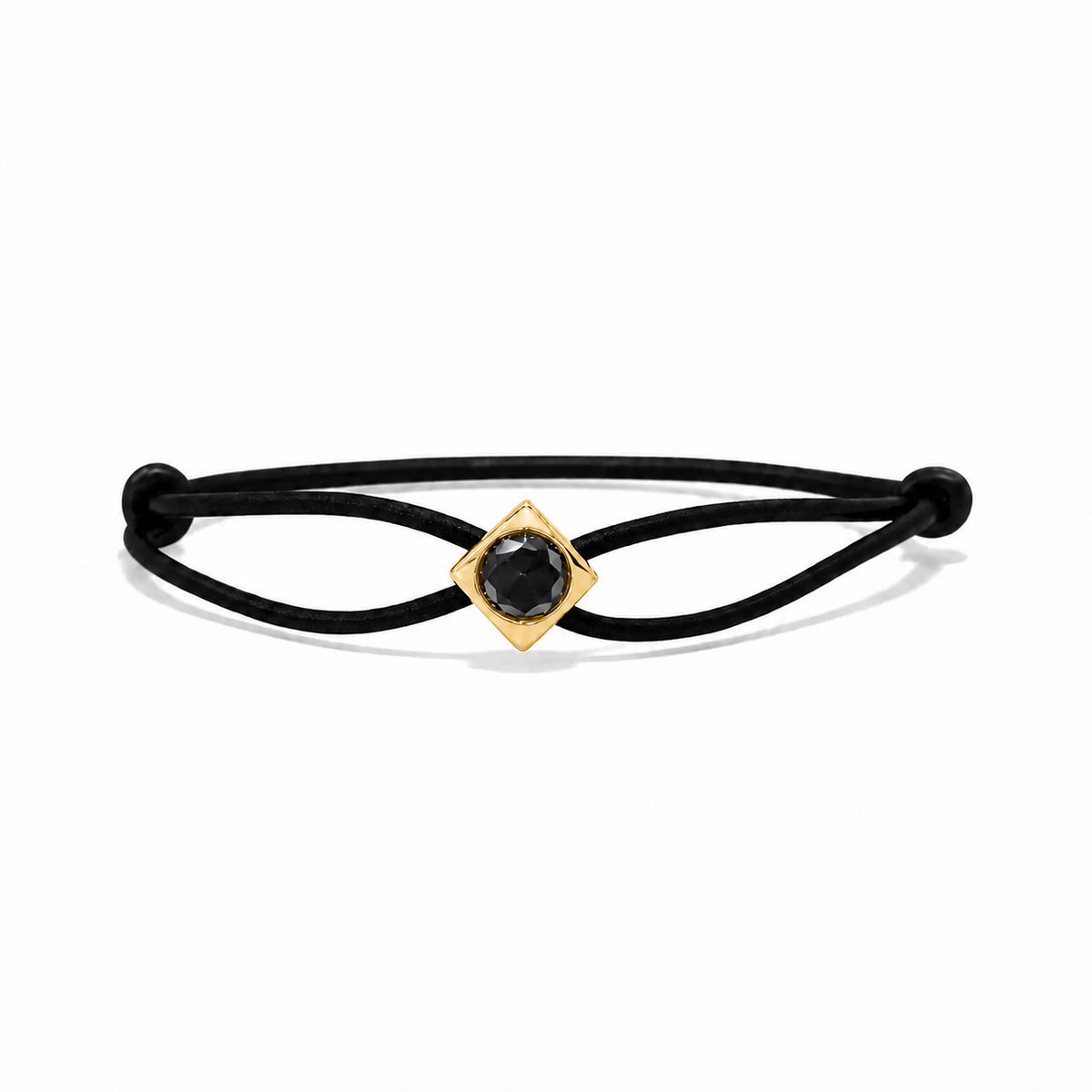 CUBE black Moissanite yellow gold